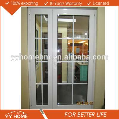 Front design UPVC profile vinyl PVC doors/plastic doors from China